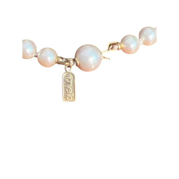 Vintage Marvella Faux Pearl Necklace Knotted Between Gold Tone Estate 18" - Picture 3 of 4
